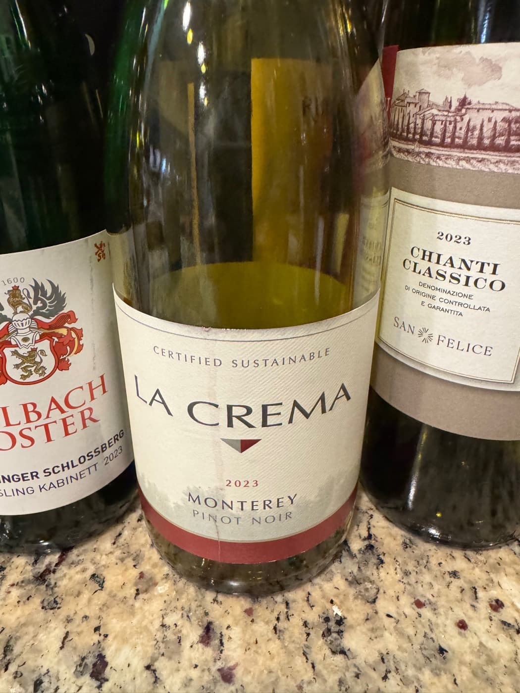 La Crema 2023, the Pinot Noir we poured